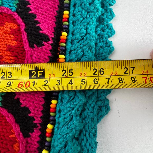 Vintage 1990s Handknitted Int Express Women’s Floral Knit Sweater Funky Medium - Picture 7 of 10